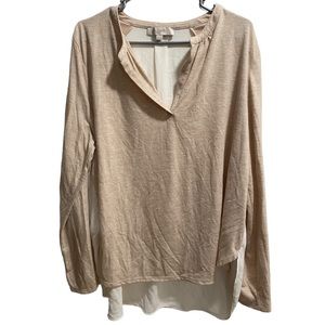 Women’s Tan Loft Top with Sheer White‎ Back size XL